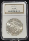 NGC MS 63 1881 S United States Morgan One Dollar Silver Coin S$1-178