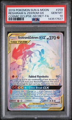 Reshiram & Zekrom-GX graded PSA 10 for sale on eBay