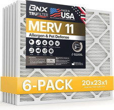 Trufilter 20X23X1 Air Filter MERV 11 (6-Pack) - MADE in USA - Allergen Defense E