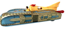 Vintage 1960s Interkozmosz Hungarian Litho Tin Battery Space Car Rocket Ship