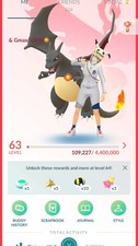 Pokemon Acc Go Lvl 63 - Shundo Gigamax Charizard - Premium Legendaries - 400K+