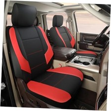 Front Car Seat Covers Custom Fit Dodge Ram 1500 2500 Leather Black and Red