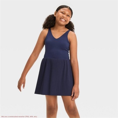 Girls' Pleated Active Dress - All In Motion Dark Blue SIZE M *SEE DEAL!!!*