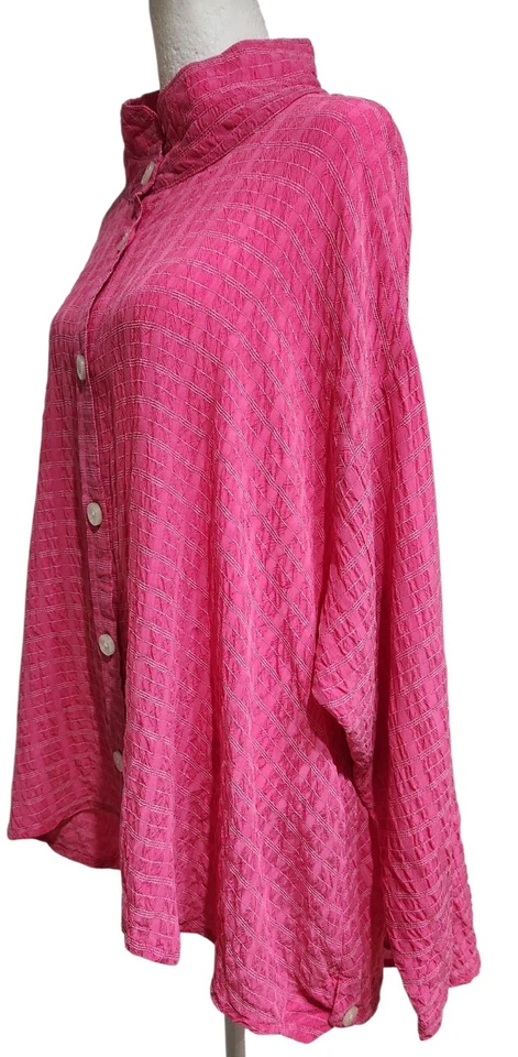 Vestido para matar a Jane Mohr rosa con botones dobladillo asimétrico de algodón talla única Foto 2 de 4