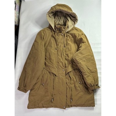 Fleet Street Mens XL Tan Thermolite Plus Insulated Hooded Parka Jacket Coat