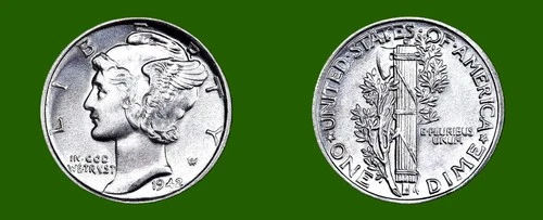 1942-P MERCURY SILVER DIME 10C TOP SOLID GEM-BU++++ HIGH GRADE HIGHER MS++++!!