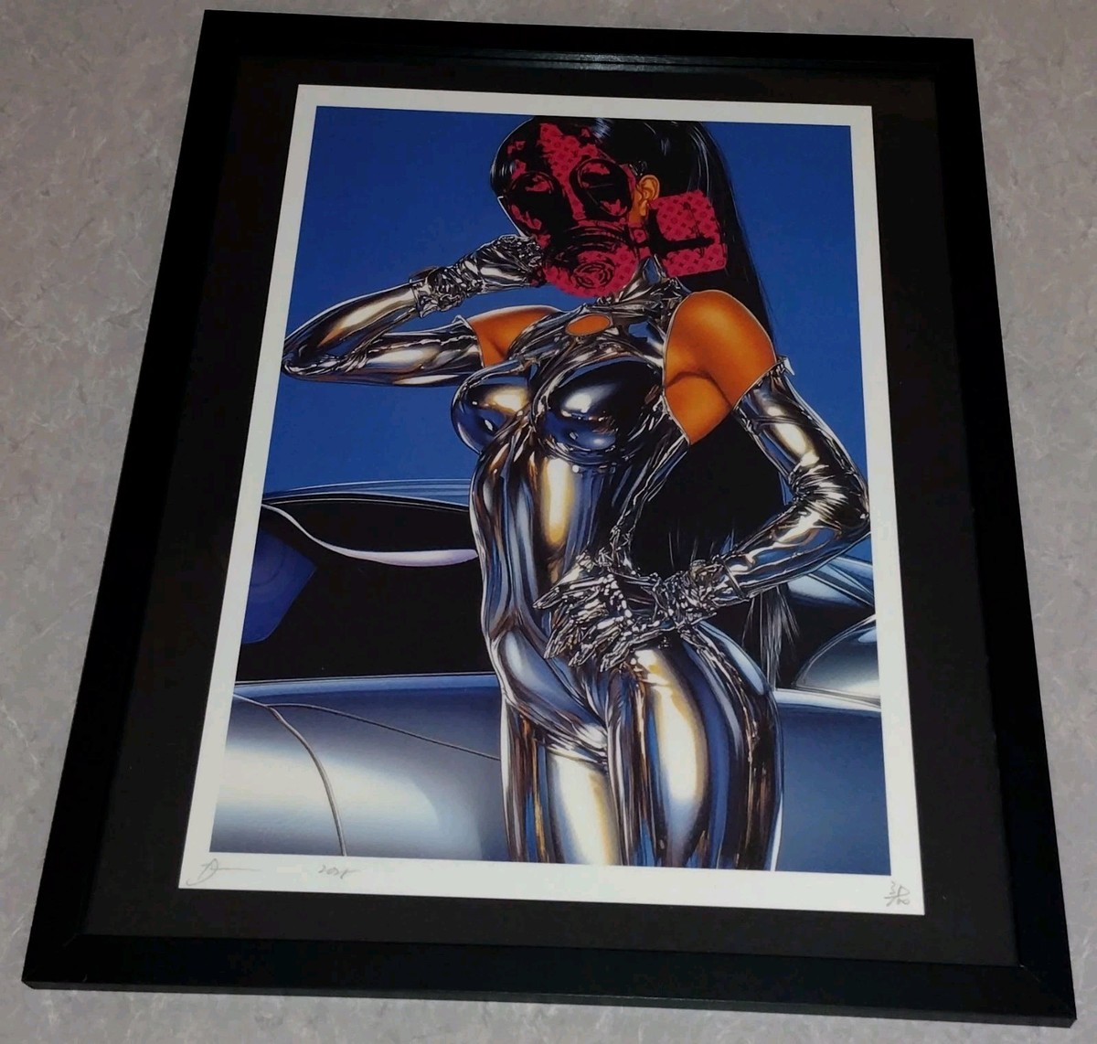 DEATH NYC ltd ed signed FRAMED graffiti street art print 45x32cm