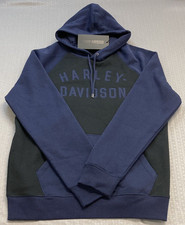 NEW GENUINE HARLEY DAVIDSON 96523-23VM MEN'S LARGE HOODIE BLACK COLORBLOCK