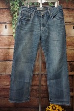 BKE Tyler Straight Buckle Mens Size 34R X 31 Blue Denim Jeans