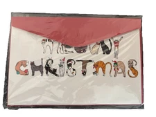 Merry Christmas Spelled with Cats Greeting Card Menana Cat Lovers Christmas Card