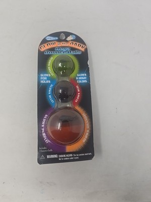 Oglo Sports Glow in the Dark Mega Bounce Balls Pack of 3 Balls, New In Package