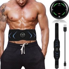1X Rechargeable Abdominal Slimming Belt Training Ems Electric Muscle Stimulation