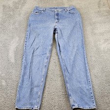 Lee Original Jeans Mens 34x32 Blue Denim Relaxed Fit Distressed USA Vintage 90s