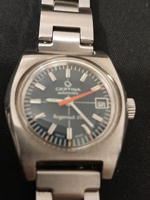 Certina argonaut 280 quality swiss divers watch auto sweep second 24mm SS case