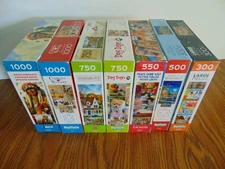 Lot of 7 - Puzzles Buffalo, MasterPieces, & Ceaco Each Missing 1 Piece