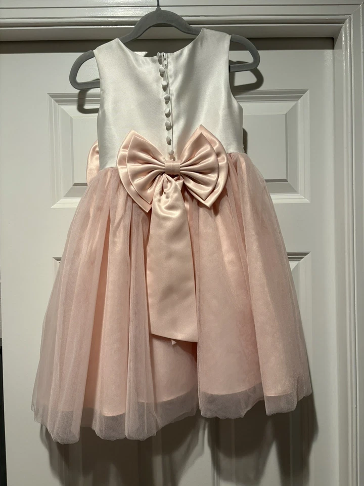 Vestido rosa e branco feminino edições raras 4T - Imagem 3 de 4