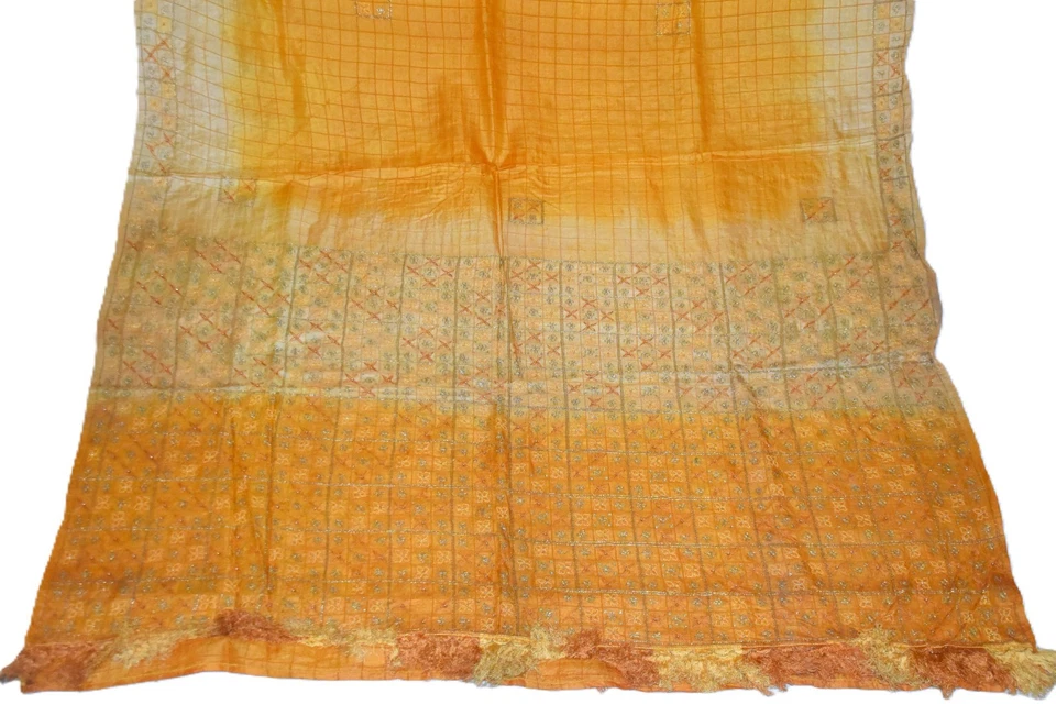 Saris de diseño floral tradicional lentejuelas bordado trabajo multi seda pura sari Foto 3 de 4