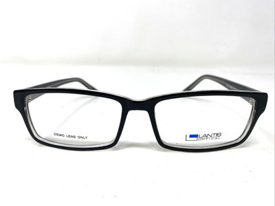 LANTIS OPTICAL L7006 BLK 57-17-145 Black Crystal Full Rim Eyeglasses Frame E742