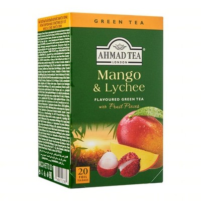 Ahmad Tea Mango & Lychee Green Tea - Teabags -20ct