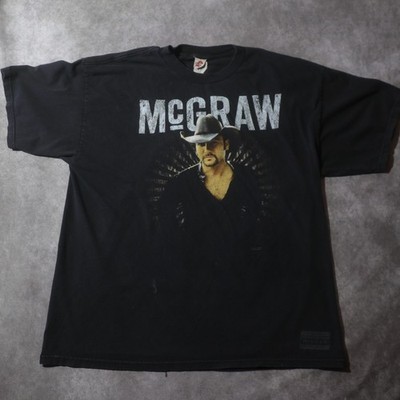 Alstyle Tim McGraw 2008 Tour T-Shirt Mens XL Black Good Live Your Voice Graphic