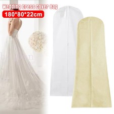 Breathable 72" Long Wedding Dress Cover Prom Bridal Gown Garment Storage Zip Bag