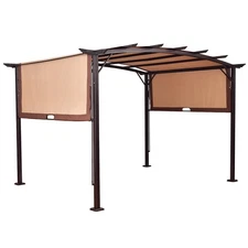 12ft. x 9ft. Pergola Kit Gazebo & Removable Canopy Cover Patio Furniture Shelter