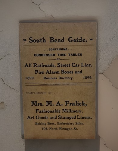 1899 South Bend Indiana Guide Time Tables Streetcar Railroad Fire Alarm Director