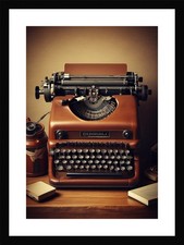 Epic Vintage Typewriter Framed Wall Art Poster Canvas Print Picture thumbnail