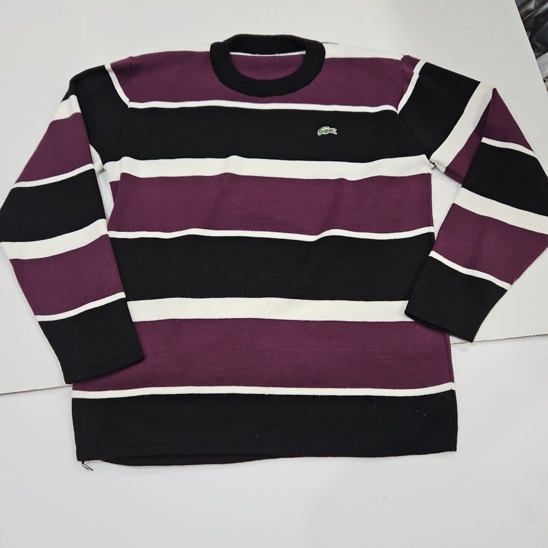 Lacoste Crew Neck Striped Sweater Size 6 Purple And Teal Lot Of 2 thumbnail 9