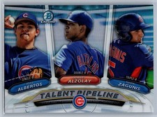 2018 Bowman #TP-CHI Mark Zagunis / Adbert Alzolay / Jose Albertos Chrome