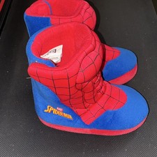 Marvel Spider-Man Boys Bootie Slippers Comfort Red Blue Size 7/8 Man Made