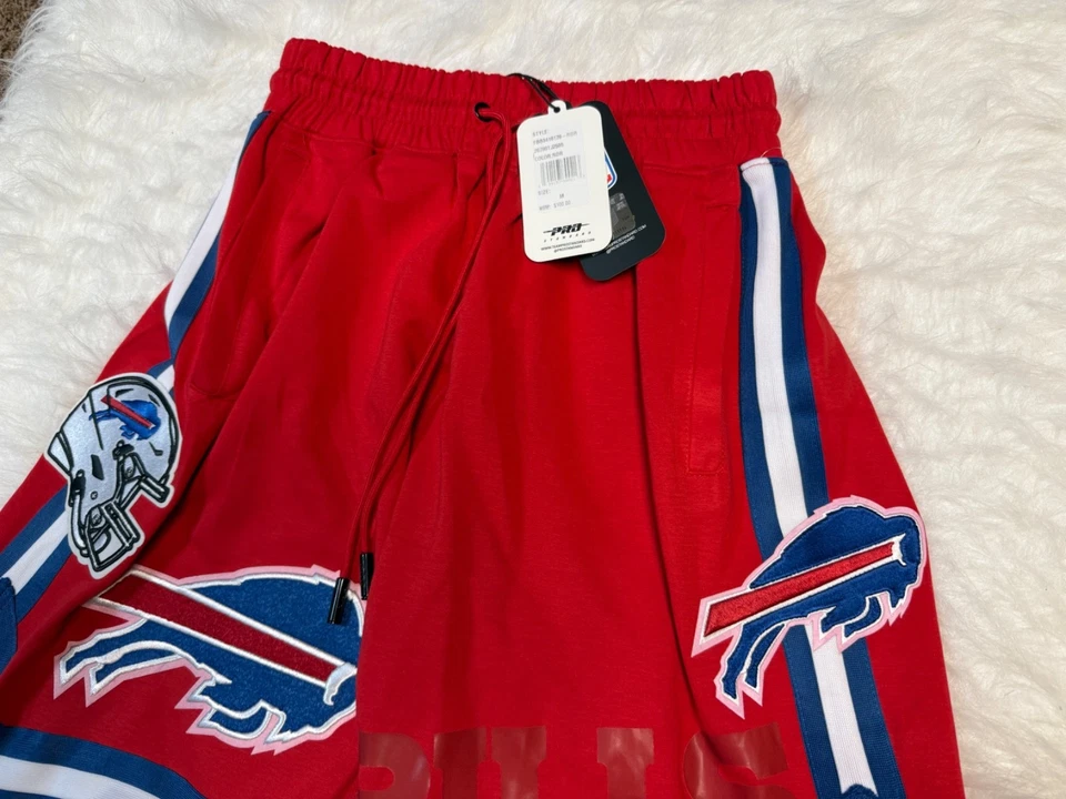 Pantalones cortos Buffalo Bills rojos con parches cosidos para hombre talla mediana Foto 2 de 4