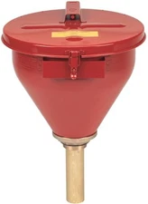 Justrite 2.6 Gallon Drum Funnel for Flammables with Emergency-Fusing Self-Closin