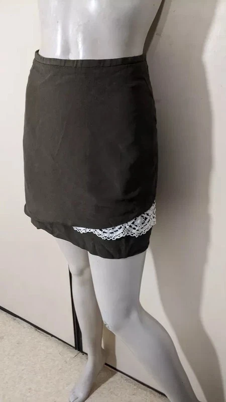 Ikks Taille 38 Superbe jupe doublée kaki bronze en viscose - Photo 2/4
