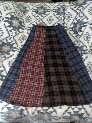 Natural Life Mixed plaid Patchwork Maxi Skirt Boho size medium 