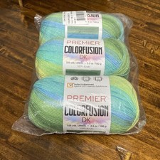 Premier Colorfusion DK Yarn-Springtime - 3 Pack pastel blues, greens, yellows 