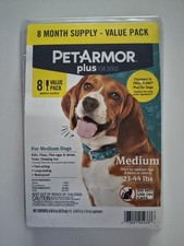 Pet Armor Plus for Dogs 23-44 Lbs. 8 Months Doses Supply "FREE SHIPPING"