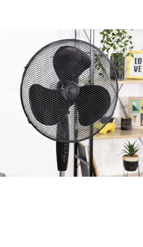 Zanussi 16" Inch, Lightweight, Pedestal Fan, 3 16 Inch Pedestal, Black 