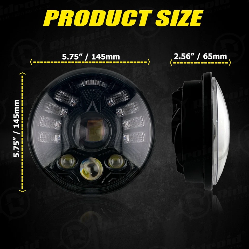 Proyector de faros LED alto/bajo para Yamaha Virago 250 750 535 1100 Vmax 1200 5,75" Foto 2 de 4