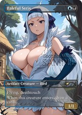 MTG - Baleful Strix - Fanart Borderless Style - EDH / Playtest