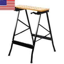 Folding Portable Multipurpose Workbench 4 Bench Dogs Adjustable Table Saw Horse