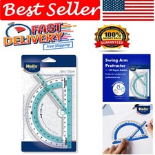 Transparent and Shatter-Resistant Protractor with 180° Swing Arm for Students