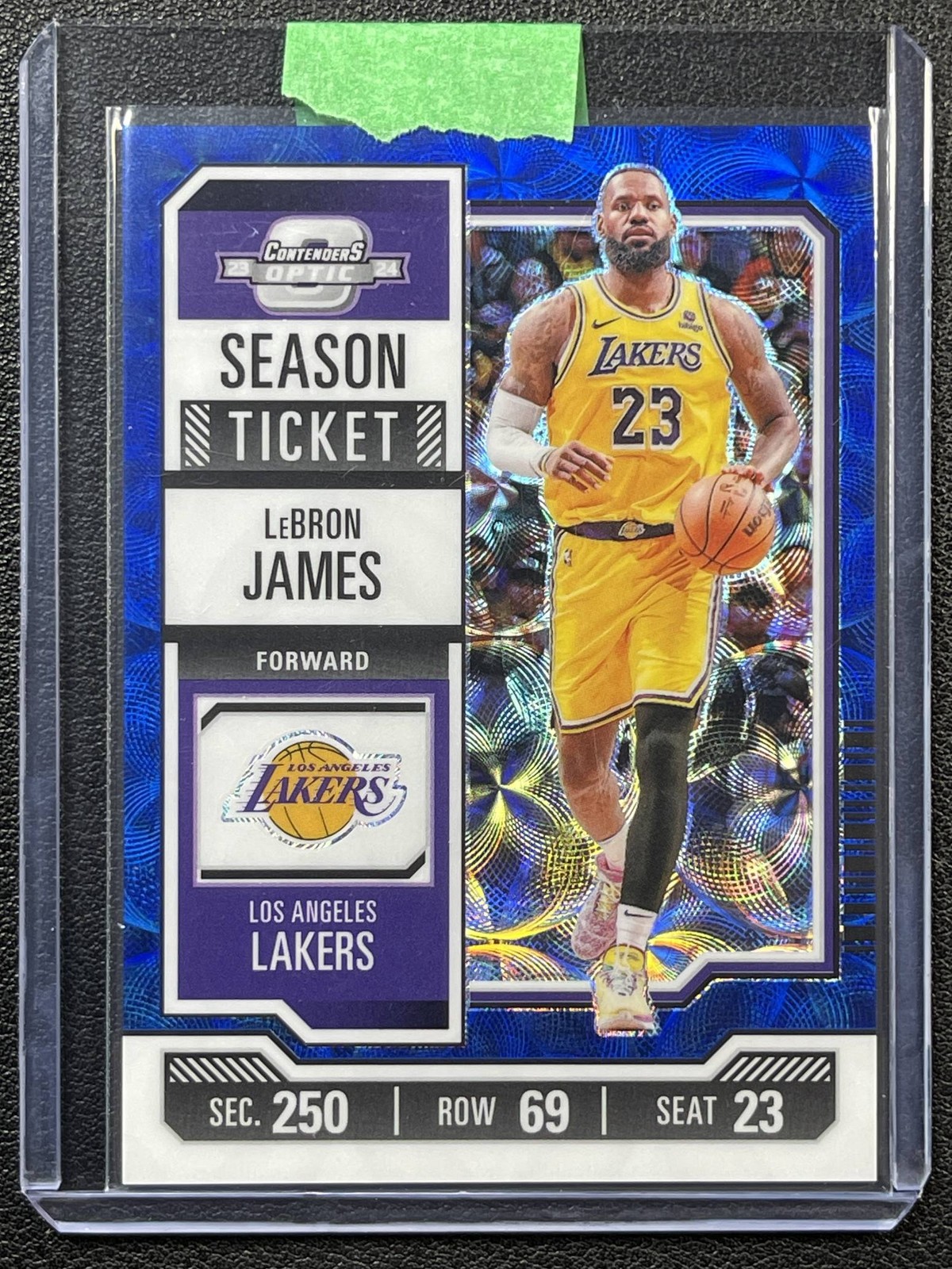 LEBRON JAMES 2023-24 CONTENDERS OPTIC #90 SEASON TICKET INTERNATIONAL BLUE 21/45