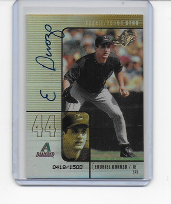2000 SPx ERUBIEL DURAZO Auto  AUTOGAPH  0418/1500 Arizona Diamondbacks