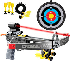 8 Pcs Kids Crossbow Archery Set with 5 Arrow Suction Cups Sight and Target Board