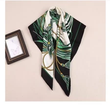 New Boutique 18 Momme Twill Silk Double Sided Printed Square Scarf 90cm