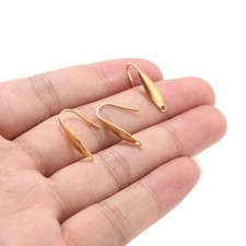 50pcs Gold 316l Stainless Steel Ear Hooks Earring DIY Connector Jewelry Accessor