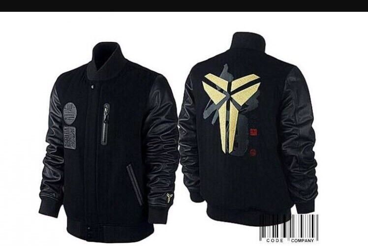 Nike KOBE Black Mamba Day GOLD Leather Wool Destroyer Jacket Nike KOBE Black Mamba Day GOLD Leather Wool Destroyer Jacket