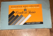 Vintage Conte a Paris Assorted Grey Crayons In Box