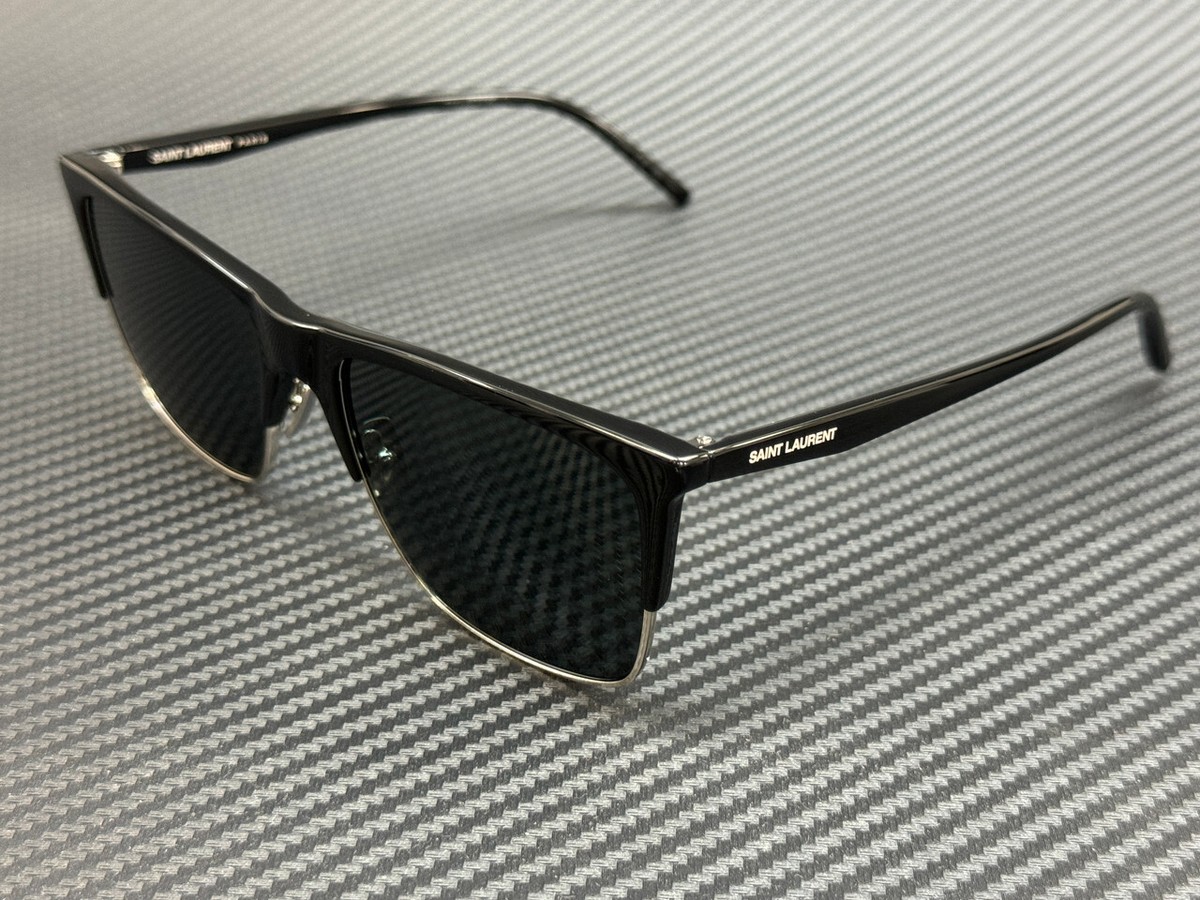 SAINT LAURENT SL 768 002 Black Silver Unisex 57 mm Sunglasses | eBay